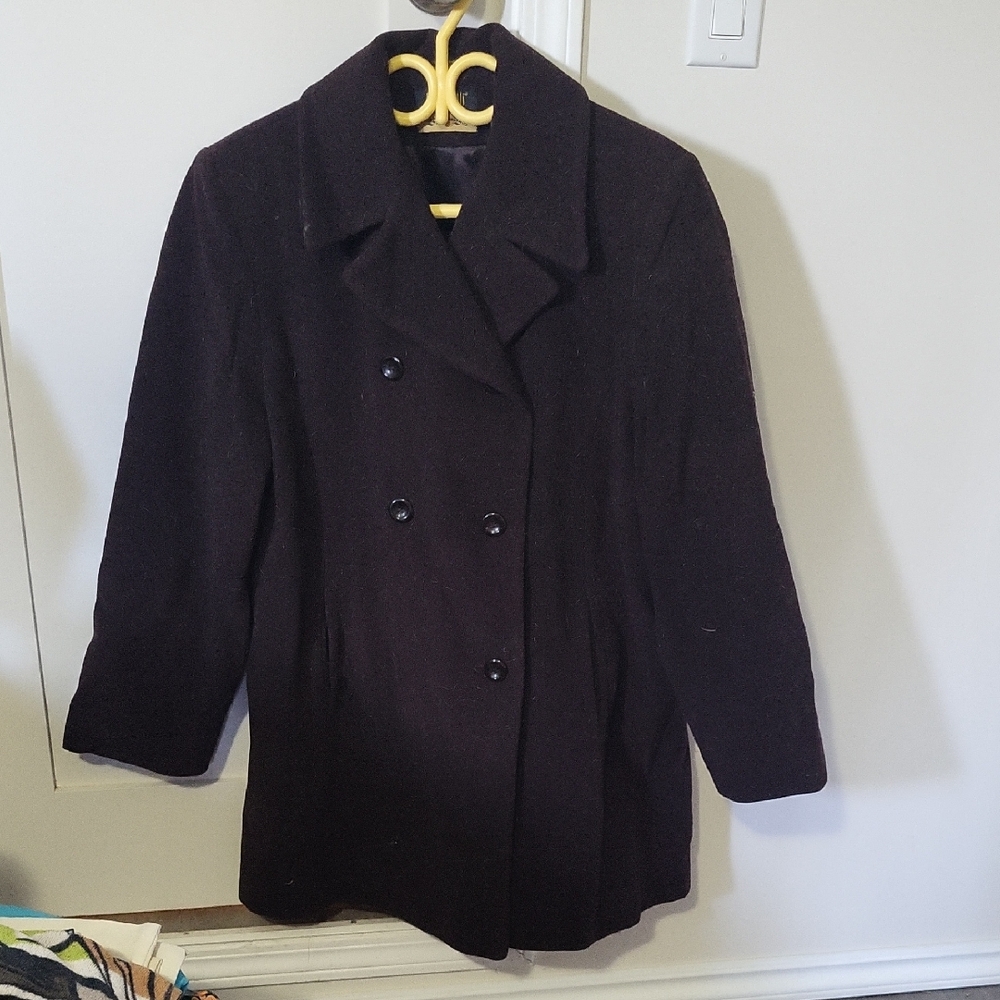 Women's Black Double-Breasted Coat